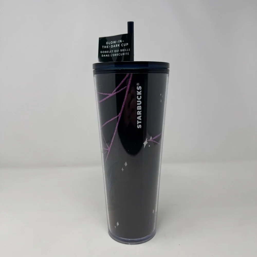 New Starbucks Limited 2021 Halloween Glow in the Dark 24oz Cup Tumbler Black Cat